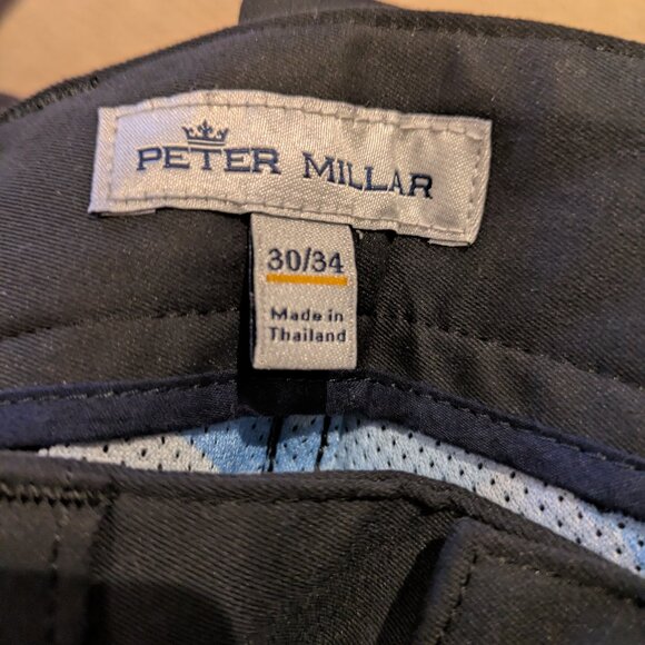 Peter Millar Pants Men's EB66 Performance Five Pocket Black Stretch Golf 30"X34 - Picture 1 of 3